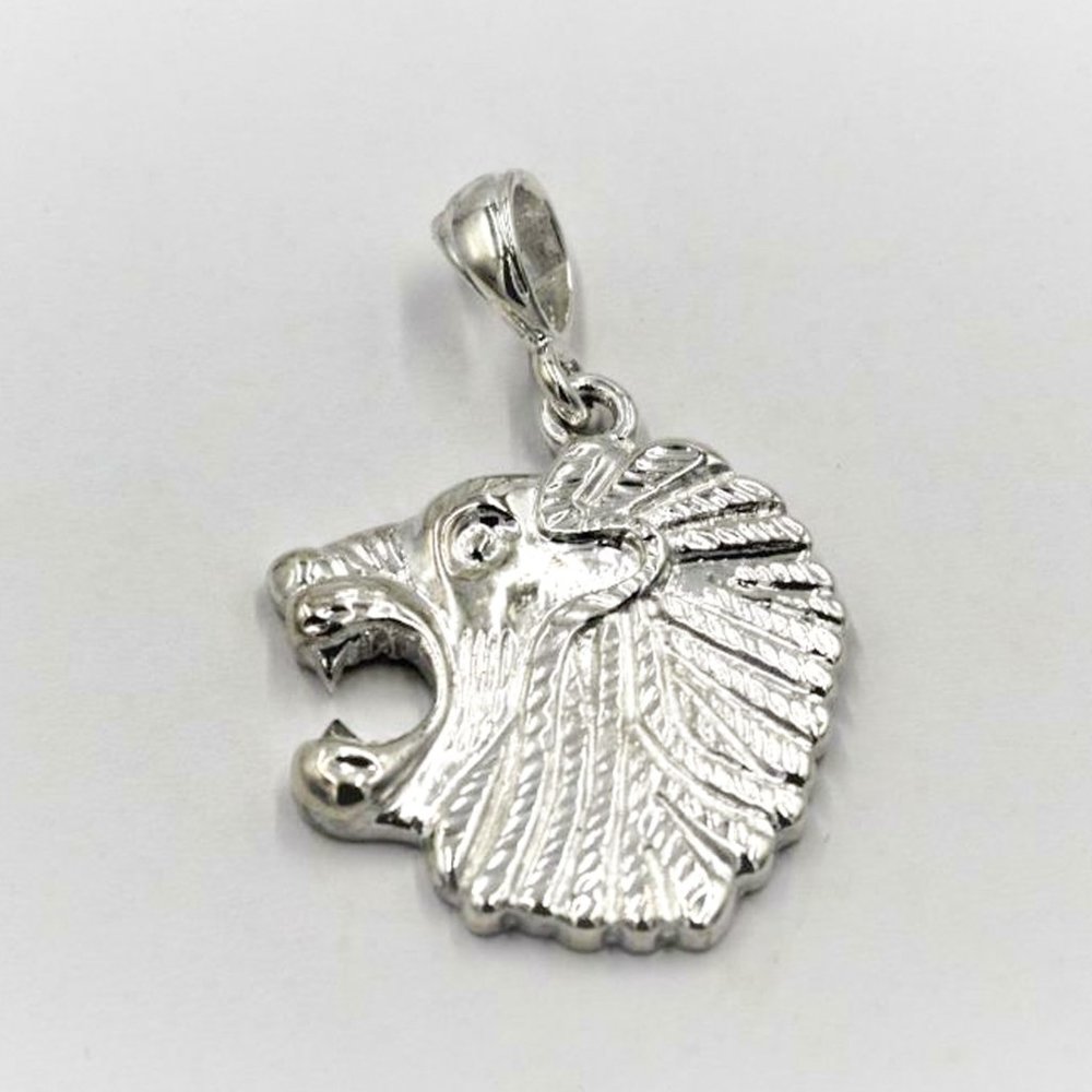 New Silver Plate Lion Head Charm Pendant